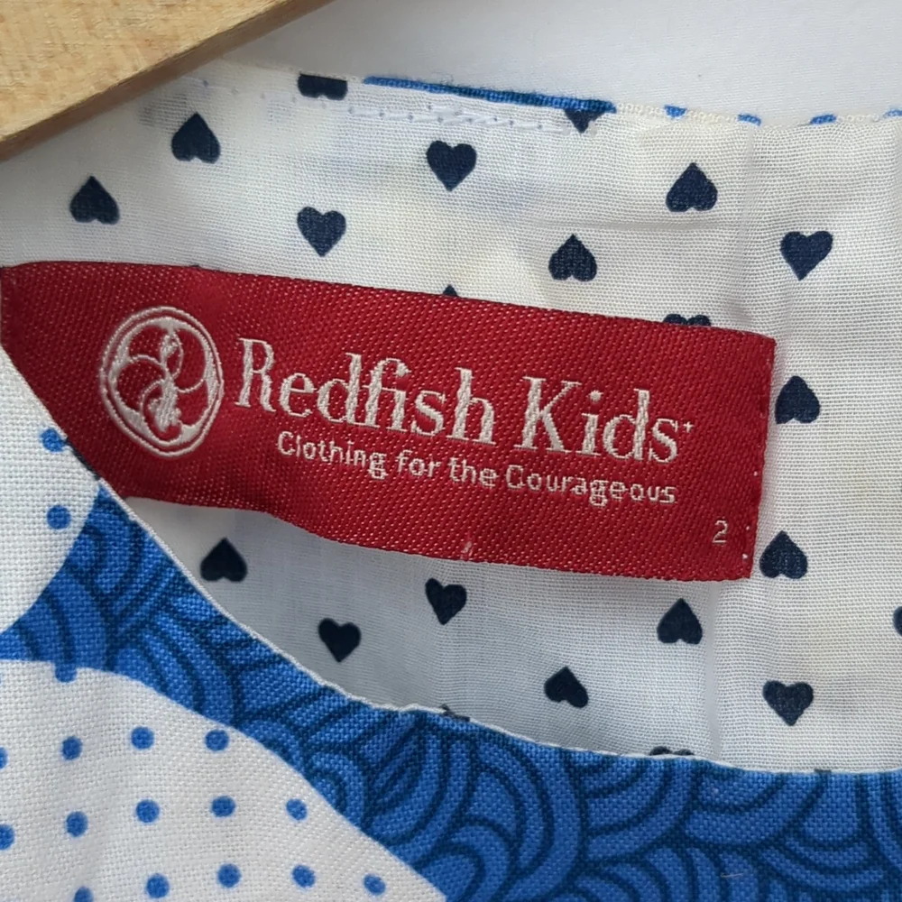 Redfish blue white floral sleeveless dress sz 2 - Picture 5 of 8